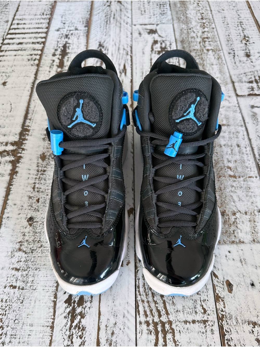 Jordan 6 Rings - Anthracite/University Blue - Youth 5.5 - Excellent Condition